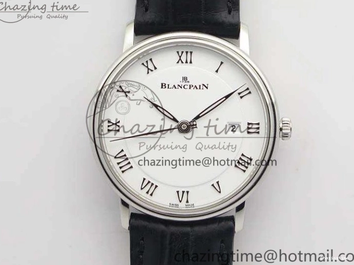 0824 Villeret 6651 RG ZF 1:1 Best Edition White Dial On Brown Leather Strap A ComfortFit 8097